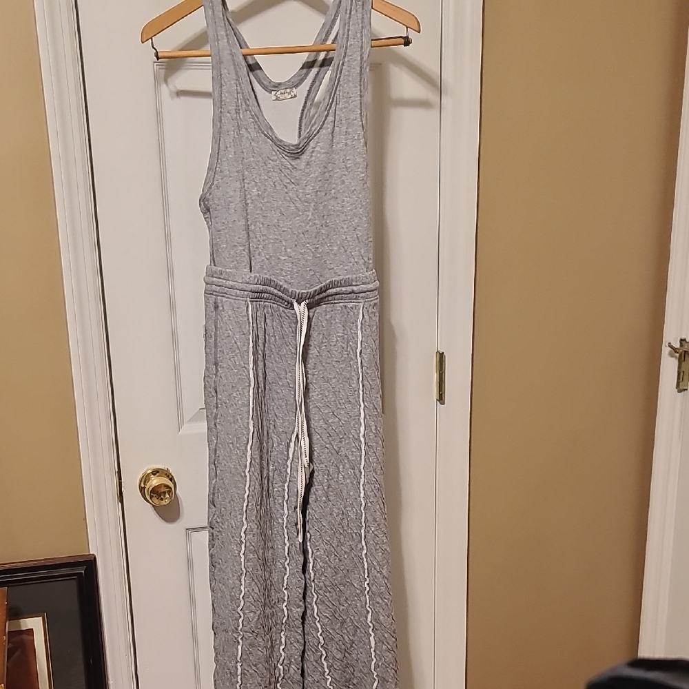 Free People Gray Sleeveless Jumpsuit with Drawstring